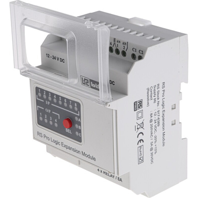 RS PRO I/O Extension Module for Use with RS PRO Logic Modules, 12 → 24 V dc Supply, Digital, Relay Output,