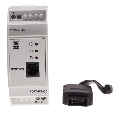 RS PRO Communication Module for Use with RS PRO Logic Modules, 12 → 24 V dc Supply, RS485 Protocol (D-), RS485