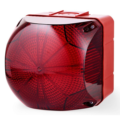 AUER Signal QDS Series Red Multiple Effect Beacon, 24 V ac/dc, Surface Mount, LED Bulb, IP66