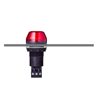 AUER Signal ISS Series Red Strobe Beacon, 24 V ac/dc, Panel Mount, LED Bulb, IP65
