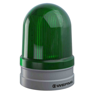 Werma EvoSIGNAL Maxi Series Green Multiple Effect Beacon, 12 V, 24 V, Base Mount, LED Bulb, IP66