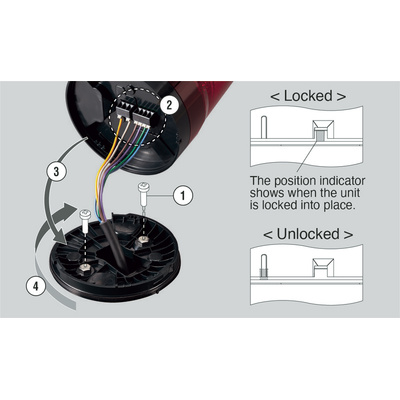 Patlite SL Series Red Flashing Beacon, 12→24 VDC, Base Mount, LED Bulb, IP66