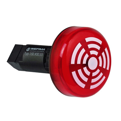 Werma 150 Series Red Continuous lighting Beacon, 115 V, Built-in Mounting, LED Bulb