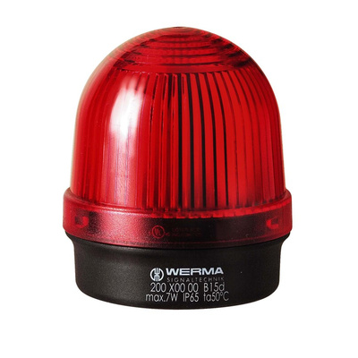 Werma 200 Series Red Continuous lighting Beacon, 12 → 230 V, Base Mount, Filament Bulb, IP65