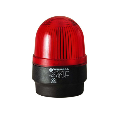 Werma 201 Series Red Continuous lighting Beacon, 230 V, Base Mount, LED Bulb