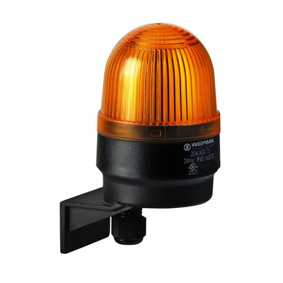 Werma 204 Series Yellow Continuous lighting Beacon, 24 V, Wall Mount, LED Bulb, IP65