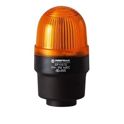 Werma 209 Series Yellow Flashing Beacon, 115 V, Tube Mounting, Xenon Bulb