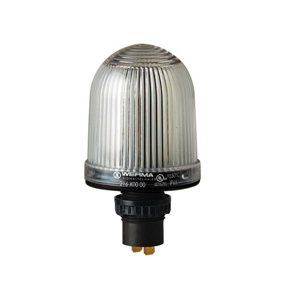 Werma 216 Series Clear Continuous lighting Beacon, 48 V, Built-in Mounting, Filament Bulb