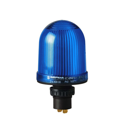 Werma 216 Series Blue Continuous lighting Beacon, 48 V, Built-in Mounting, Filament Bulb