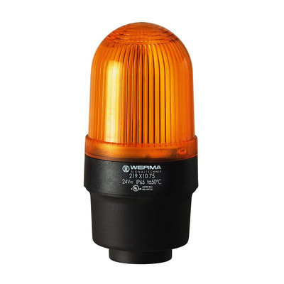 Werma 219 Series Yellow Flashing Beacon, 115 V, Tube Mounting, Xenon Bulb