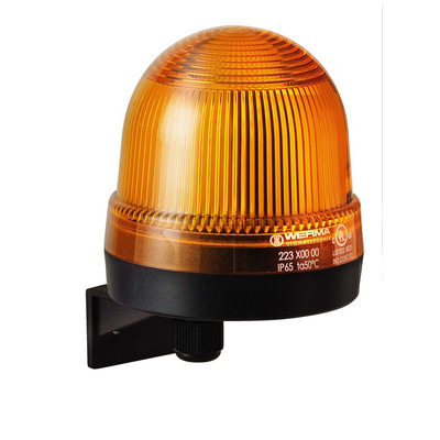 Werma 225 Series Yellow Flashing Beacon, 24 V, Wall Mount, Xenon Bulb