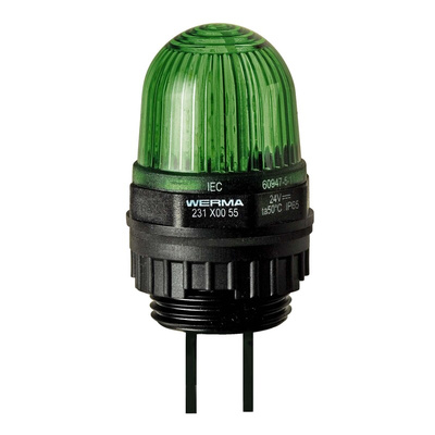 Werma 231 Series Green Continuous lighting Beacon, 12 V, Built-in Mounting, LED Bulb