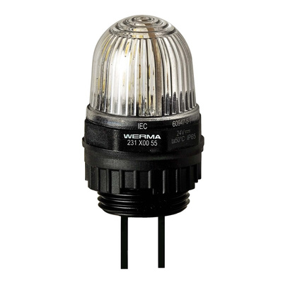 Werma 231 Series Clear Continuous lighting Beacon, 115 V, Built-in Mounting, LED Bulb