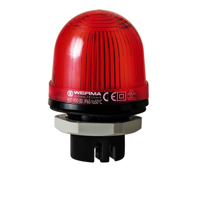 Werma 802 Series Red Flashing Beacon, 230 V, Built-in Mounting, Xenon Bulb