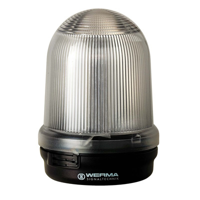 Werma 828 Series Clear Flashing Beacon, 24 V dc, Base Mount, Xenon Bulb