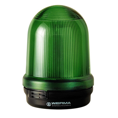 Werma 829 Series Green Rotating Beacon, 115 → 230 V, Base Mount, LED Bulb