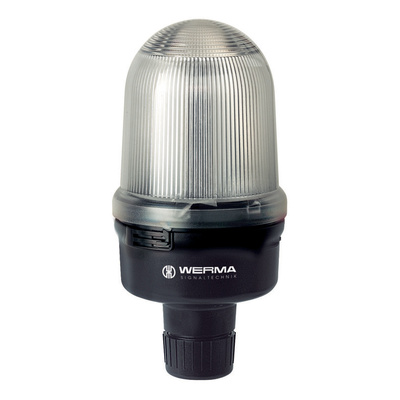 Werma 829 Series Clear Rotating Beacon, 24 V, Tube Mounting, LED Bulb