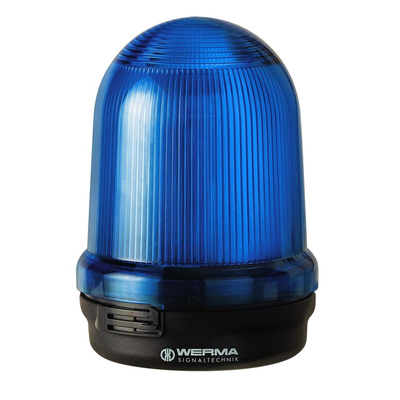 Werma 829 Series Blue Continuous lighting Beacon, 24 V, Base Mount, LED Bulb