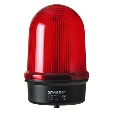 Werma 838 Series Red Flashing Beacon, 115 V, Base Mount, Xenon Bulb