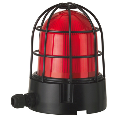 Werma 839 Series Red Rotating Beacon, 24 V, Base Mount, LED Bulb