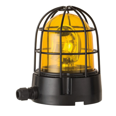 Werma 839 Series Yellow Rotating Beacon, 24 V, Base Mount, Incandescent Bulb