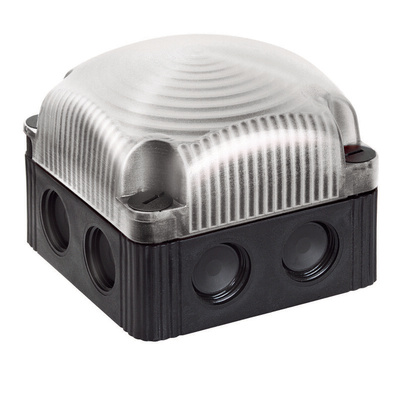Werma 853 Series Clear EVS Beacon, 24 V, Base Mount/ Wall Mount, LED Bulb