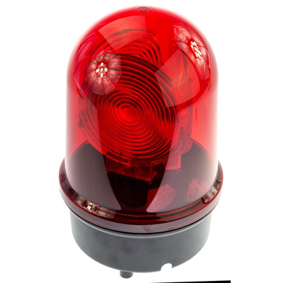 Werma BM 884 Series Red Rotating Beacon, 24 V ac/dc, Surface Mount, Incandescent Bulb