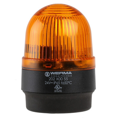 Werma BM 202 Series Yellow Flashing Beacon, 24 V dc, Wall Mount, Xenon Bulb, IP65