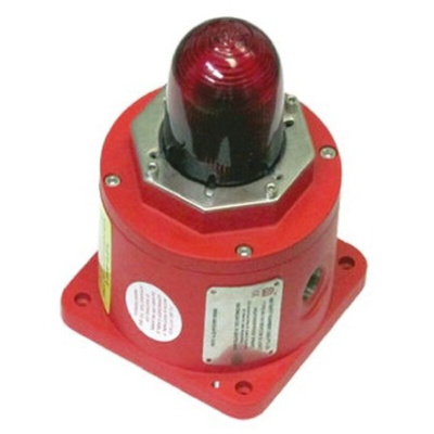 Moflash BC 150 Series Red Flashing Beacon, 12 → 48 V dc, Base Mount, Xenon Bulb