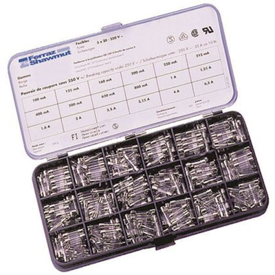 Mersen 0.1 → 6.3A F Glass Cartridge Fuse, 5 x 20mm