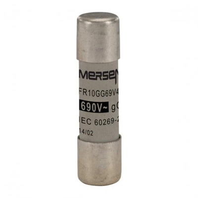 Mersen 4A Slow-Blow Ceramic Cartridge Fuse, 10 x 38mm