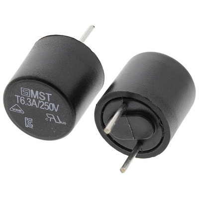 SchurterPC Board Non Resettable Fuse, Radial 6.3A, 250V ac
