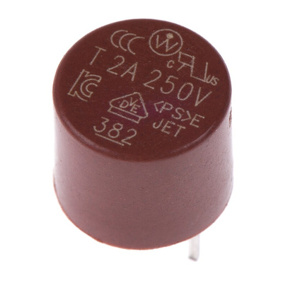 WickmannPC Board Non Resettable Fuse, Radial 2A, 250V ac