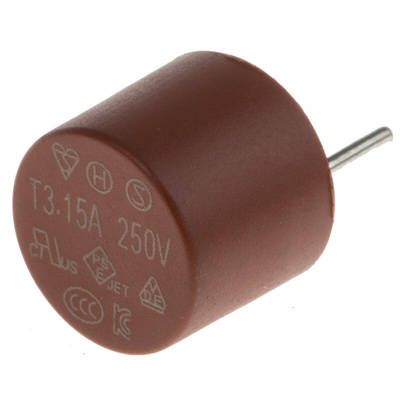 RS PROPC Board Non Resettable Fuse, Radial 3.15A, 250V ac