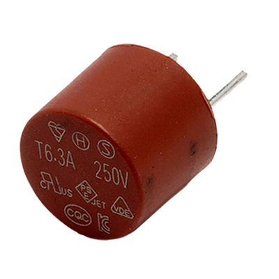 RS PROPC Board Non Resettable Fuse, Radial 6.3A, 250V ac