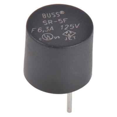 EatonPC Board Non Resettable Fuse, Radial 6.3A, 125V ac