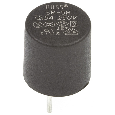 EatonPC Board Non Resettable Fuse, Radial 2.5A, 300V ac