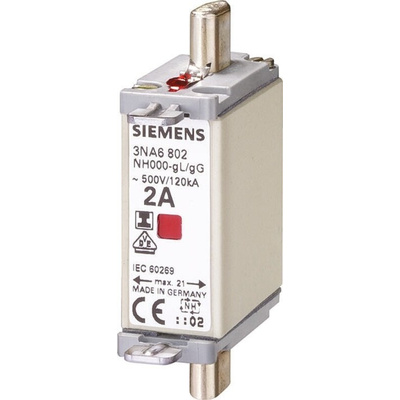 Siemens 100A NH Fuse, NH000, 500V ac