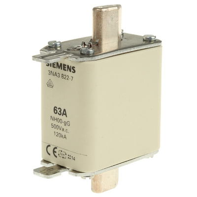 Siemens 63A NH Fuse, NH00, 500V ac
