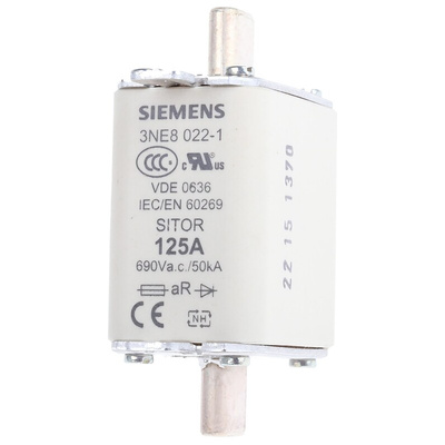 Siemens 125A Centred Tag Fuse, NH00, 690V ac