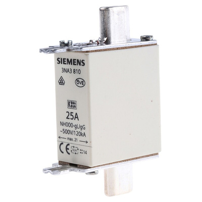 Siemens 25A NH Fuse, NH000, 500V ac