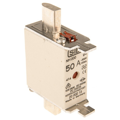 SIBA 50A NH Fuse, NH000, 500V ac