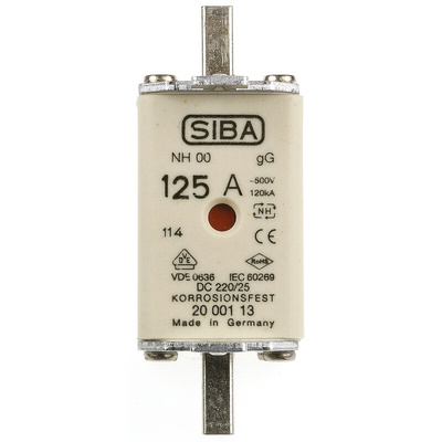 SIBA 125A NH Fuse, NH00, 500V ac