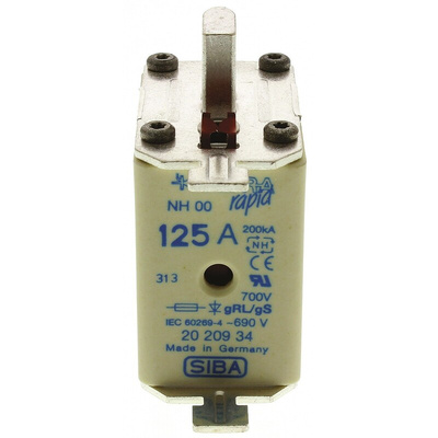 SIBA 125A NH Fuse, NH00, 690V ac