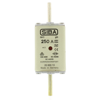 SIBA 250A NH Fuse, NH1, 500V ac