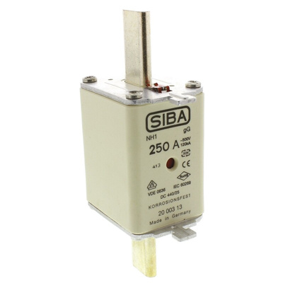 SIBA 250A NH Fuse, NH1, 500V ac