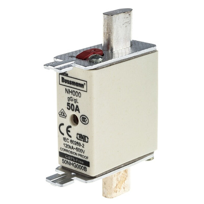 Eaton 50A Centred Tag Fuse, NH000, 500V ac