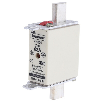 Eaton 63A Centred Tag Fuse, NH000, 500V ac