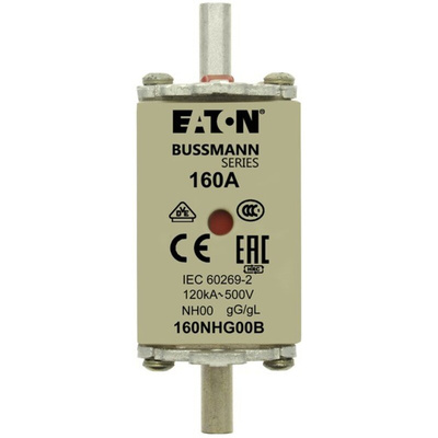 Eaton 160A Centred Tag Fuse, NH00, 500V ac