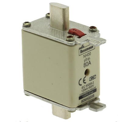 Eaton 80A Bolted Tag Fuse, NH00, 500V ac